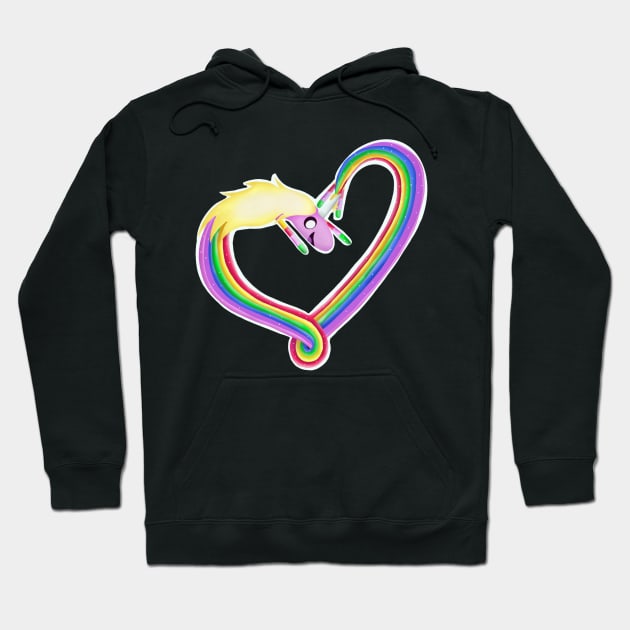 Lady Rainicorn Heart Shape Adventure Time Fan Art Hoodie by resdesign